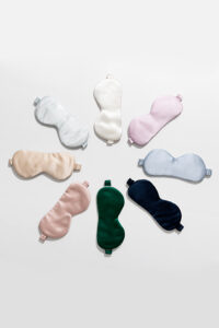 Assorted MANITO silk eye masks from the Eye Mask Renewal Subscription displayed in multiple elegant colors.